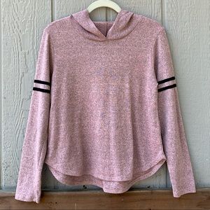 Jersey style long sleeve lightweight hoodie top